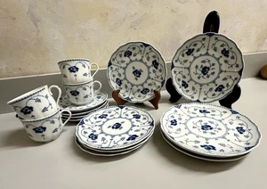 Chistineholm Echt Cobalt Blue Porcelain Germany Cups & Saucers, Plates 16 piece - Picture 1 of 11