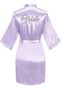Women's Satin Bride Robe~ Size Small~ Light Purple ~ New~ - Picture 1 of 2