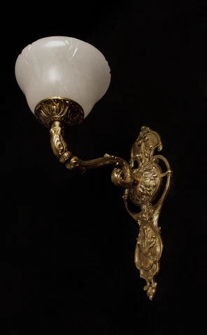 single art nouveau  antique style wall lights fixtures bronze  real alabaster Cover