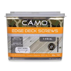 CAMO Hidden Edge Deck Screw Fasteners Stainless Steel Trimhead Black 700-Count - Picture 1 of 15