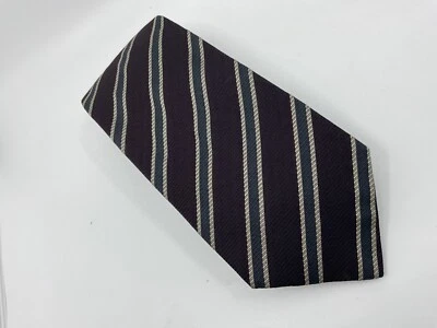 LUCIANO BARBERA 领带设计师 3.75 x 61.5 红色棕色条纹 G6 — 第 1/3 张图片