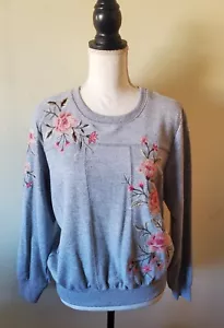 Alfred Dunner Women's PL Top Long Sleeve Soft Crew Neck Gray - FLAW/SIZE - Picture 1 of 20