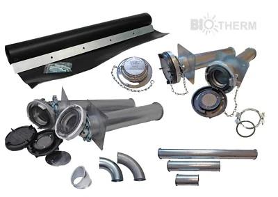 BIOTHERM-PELLETHEIZUNG Pellet Set di Storz / Accessori Pellet/Boccola Parete/Einblasen Clip / Prallsch