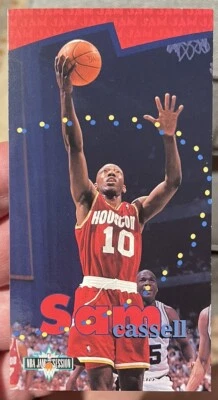 Tarjeta Fleer NBA Jam Session Sam Cassell #38 Houston Rockets Tall Boy 1995-96 Foto 1 de 2