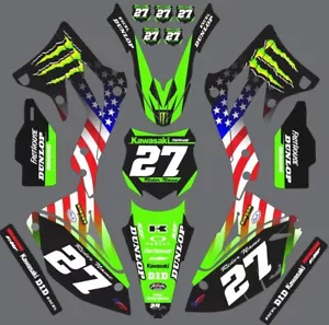 Graphic Kit for 2012-2015 Kawasaki KXF450 KX450f KX 450f Decals American Monster - Picture 1 of 1
