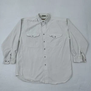 Vintage 90s Anchor Blue Workwear White Denim Button Up Longsleeve Shirt Men’s XL - Picture 1 of 10