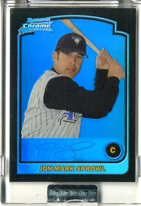 2003 Bowman Chrome Blue Refractors Baseball Card #295 Jon-Mark Sprowl
