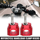 2Pcs Handlebar Bracket Clamps Risers Fit 1-1/8" 28Mm Bar For Motorcycle Red