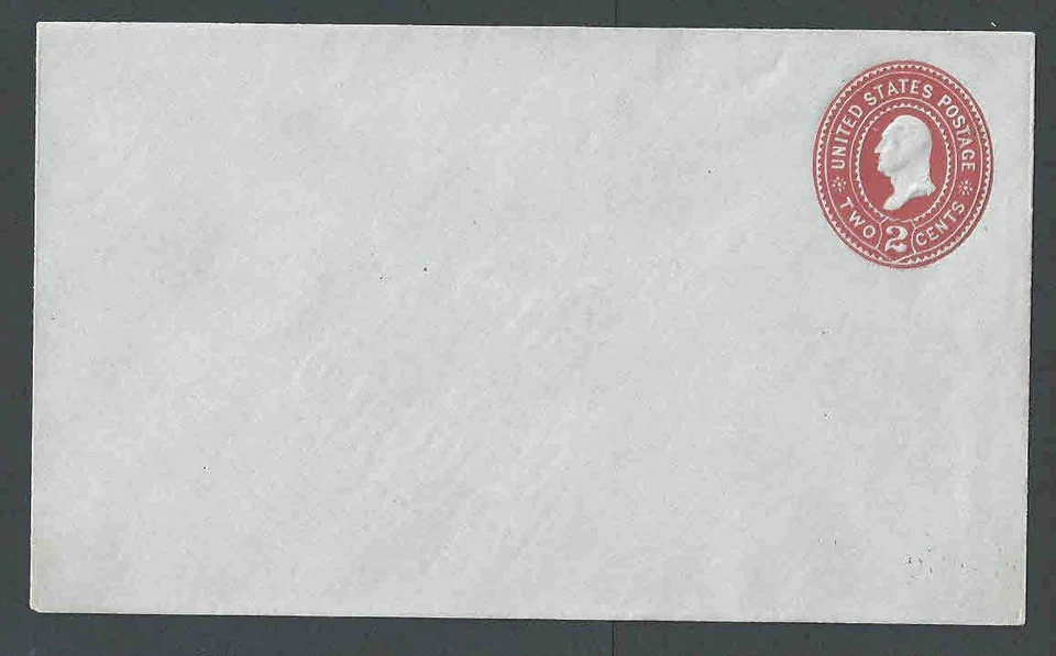 1899 U370 2c Carmine On Blue Mint Entire Die 101 Size 7 Wmk 13  - Image 1 of 1