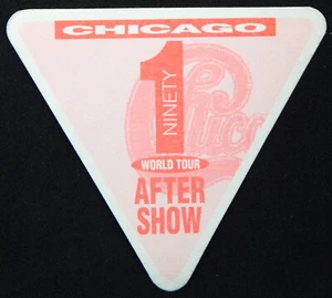 CHICAGO BACK STAGE AFTER SHOW PASS "NINETY 1" CONCIERTO GIRA MUNDIAL 1991 SIN USAR - Imagen 1 de 2