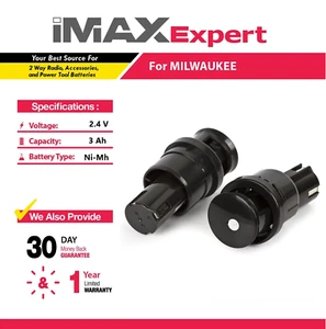 2x Batería NiMh 2.4V 3Ah para Milwaukee 48-11-0100, 6538-1, 6539-1, 6539-6 - Imagen 1 de 9