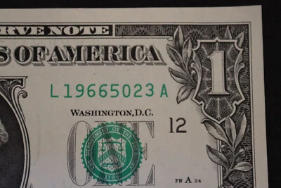 ONE DOLLAR FANCY BIRTHDAY/ANNIVERSARY NOTE  MAY 23, 1966 UNC  SN # L 19665023 A - Image 1 of 3