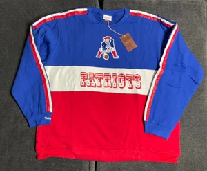New England Patriots Mitchell Ness Leading Scorer Fleece Crew Sweatshirt Men 5XL - Picture 1 of 8