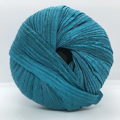 Memento - Berlini Ribbon Yarn #115 Rich Teal (Solid) - 50grams 88yards 3/8"wide