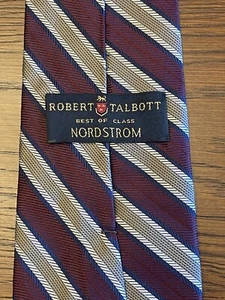 Robert Talbott Best Of Class Nordstrom Burgundy Gold Blue White Neck Tie NWOT - Picture 1 of 8