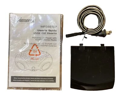 Piezas de repuesto Memorex MP3851SP Boombox: cable de alimentación, cubierta de batería y guía Foto 1 de 4
