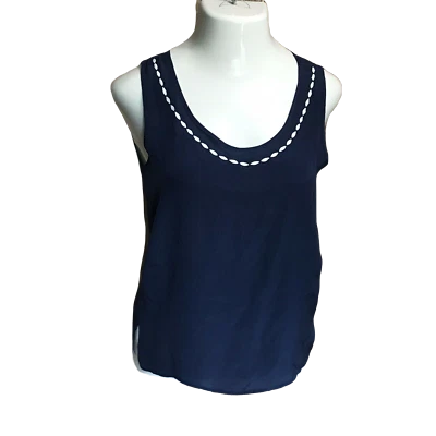 BOGARI 女式背心衬衫 ~ S 码 ~ 蓝色 ~ 无袖 — 第 1/4 张图片