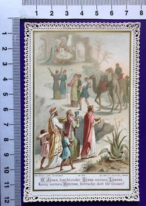 Spitzenbild Heiligenbild Jesuskindlein Heilige 3 Könige Bouasse-Lebel M 140 - Picture 1 of 3