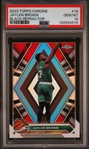 2023 Topps Chrome Black Refractor Jaylen Brown Jrsy#7/10 Ebay 1/1 PSA 10 Celtics - Picture 1 of 2