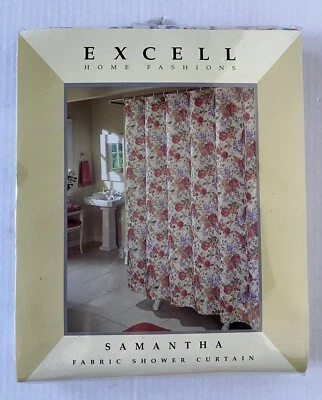 Excell Home Samantha Floral Fabric Shower Curtain  70” x 72” NEW — 第 1/4 张图片