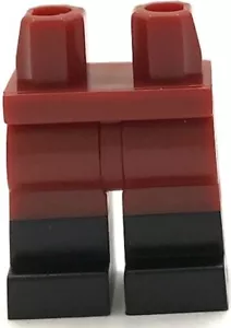 Lego Nuevo Minifigura Pantalones Piernas Rojo Oscuro con Moldeado Negro Piernas Inferiores Parte - Imagen 1 de 1