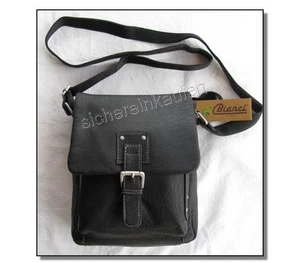 hochwertige Bianci WasserBüffel-Ledertasche crossover Handtasche 8043-s SCHWARZ - Bild 1 von 12