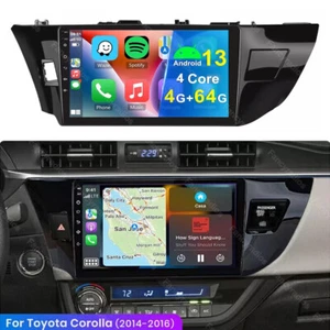 Radio estéreo GPS Android 13 4+64G Apple Carplay para Toyota Corolla 2014-2016 - Imagen 1 de 16