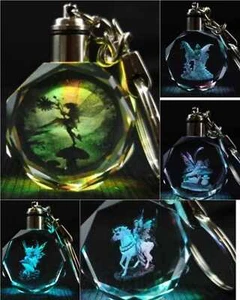 CRYSTAL LED KEYRING FAIRY HORSE UNICORN MERMAID WITH GIFT BOX Valentines dayGift - Picture 1 of 18