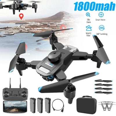 Mini Faltbar FPV Drohne Mit 4K HD Dual Kamera Selfie RC Quadrocopter Drone 3Akku - Bild 1 von 4