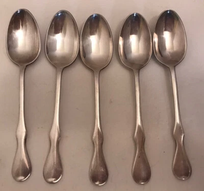Stieff EP CW Colonial Williamsburg Silverplated Set Of Five / 5 Demitasse Spoons - Image 1 of 4