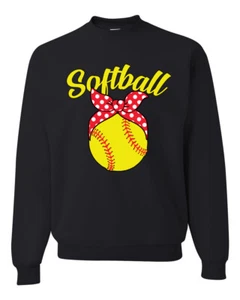 Adorable Cinta Arco Softbol Mamá Regalo Unisex Cuello Redondo Gráfica Sudadera - Imagen 1 de 14