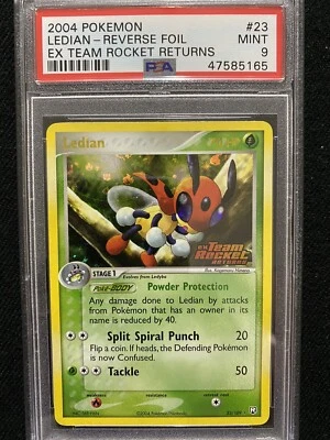 2004 Pokemon EX Team Rocket Returns Ledian Reverse Foil 23/109 PSA 9 Mint - Image 1 of 2