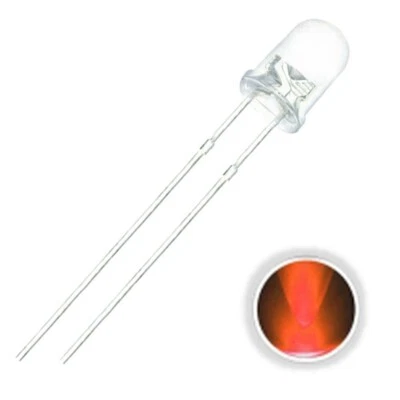 1x 3mm LED superhell 20mA Rund Ultrahell 30° Orange - Bild 1 von 2