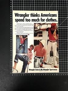 Wrangler Men’s Sportswear Jeans 1972 Vintage Print Ad - Picture 1 of 1