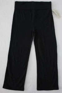 NEW Girls Stretch Pants Size Small 4 - 5 Black Fold Over Waist Casual School - Picture 1 of 2