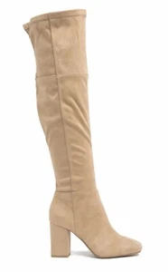 BP Cali Stretch Overknee Stiefel in Taupe Einsatz seitlicher Reißverschluss Gr. 9M Neu mit Etikett - Bild 1 von 9