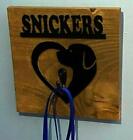 Personalized Wooden Dog Love Leash Hangers Custom Holder Pet Hook Name Sign 