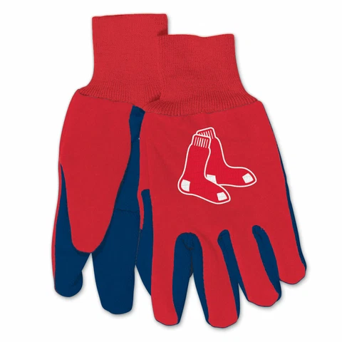 BOSTON RED SOX TWO TONE JERSEY GLOVES ALL PURPOSE USE MLB LICENSED Cover