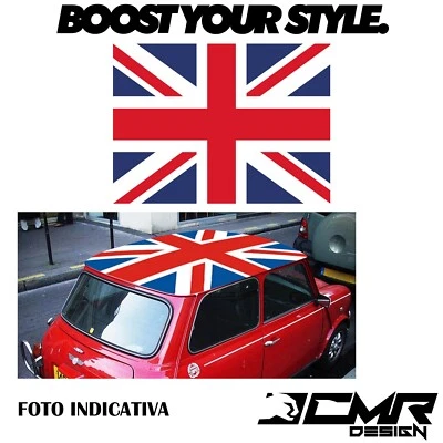 ADESIVO TETTO LUCIDO MINI MINOR EPOCA BANDIERA UNION JACK TETTUCCIO REGNO UNITO