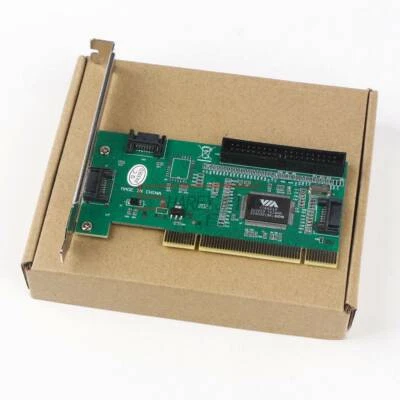 New 1PCS 3 Port SATA + IDE Serial HDD ATA PCI Card VIA VT6421A - Image 1 of 4