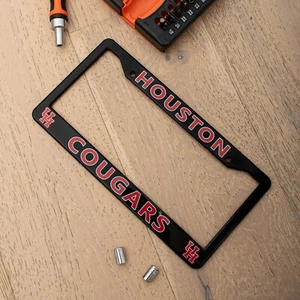 Houston Cougars Black License Plate Frame Cover - EliteAuto3K - Foto 1 di 11