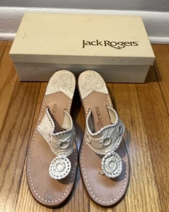 Sandali donna Jack Rogers Navajo in pelle bianca misura 8,5M - Foto 1 di 22
