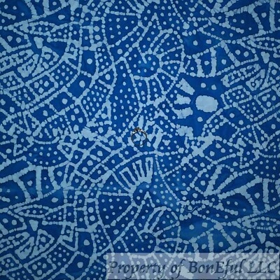 BonEFul FQ Cotton Quilt Blue Tone Tonal Dot Texture Blender Batik Pattern Print - Image 1 of 4