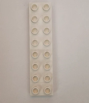 Lego White Duplo, Plate 2 x 8 44524 - Image 1 of 2