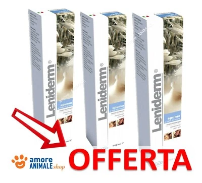 I.C.F ICF LENIDERM Spuma 200 Ml - Spuma Detergente per CANE e GATTO Latte di Avena