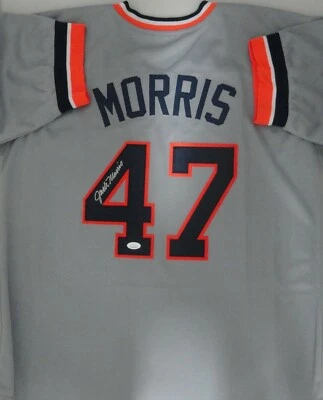 Tigers JACK MORRIS Signed Custom Replica Detroit Grey Jersey AUTO - JSA - Image 1 of 3
