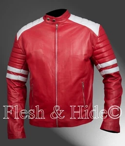 Elbow Details Fight Club Hybrid Mayhem Tyler Durden Brad Pitt Red Jacket - Picture 1 of 7