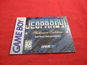 Folleto manual de instrucciones Jeopardy Platinum Edition Nintendo Game Boy SOLAMENTE - Imagen 1 de 2