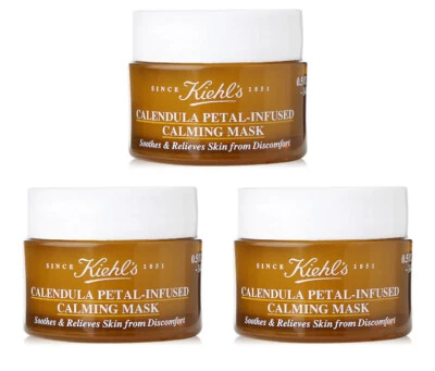 3 x Kiehl s Calendula Petal Infused Calming Mask 14ml - Image 1 of 4
