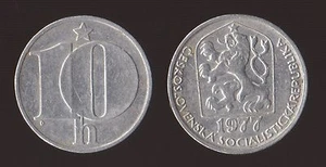 CECOSLOVACCHIA 10 HALERU 1977 CESKOSLOVENSKA REPUBLIKA - Foto 1 di 1